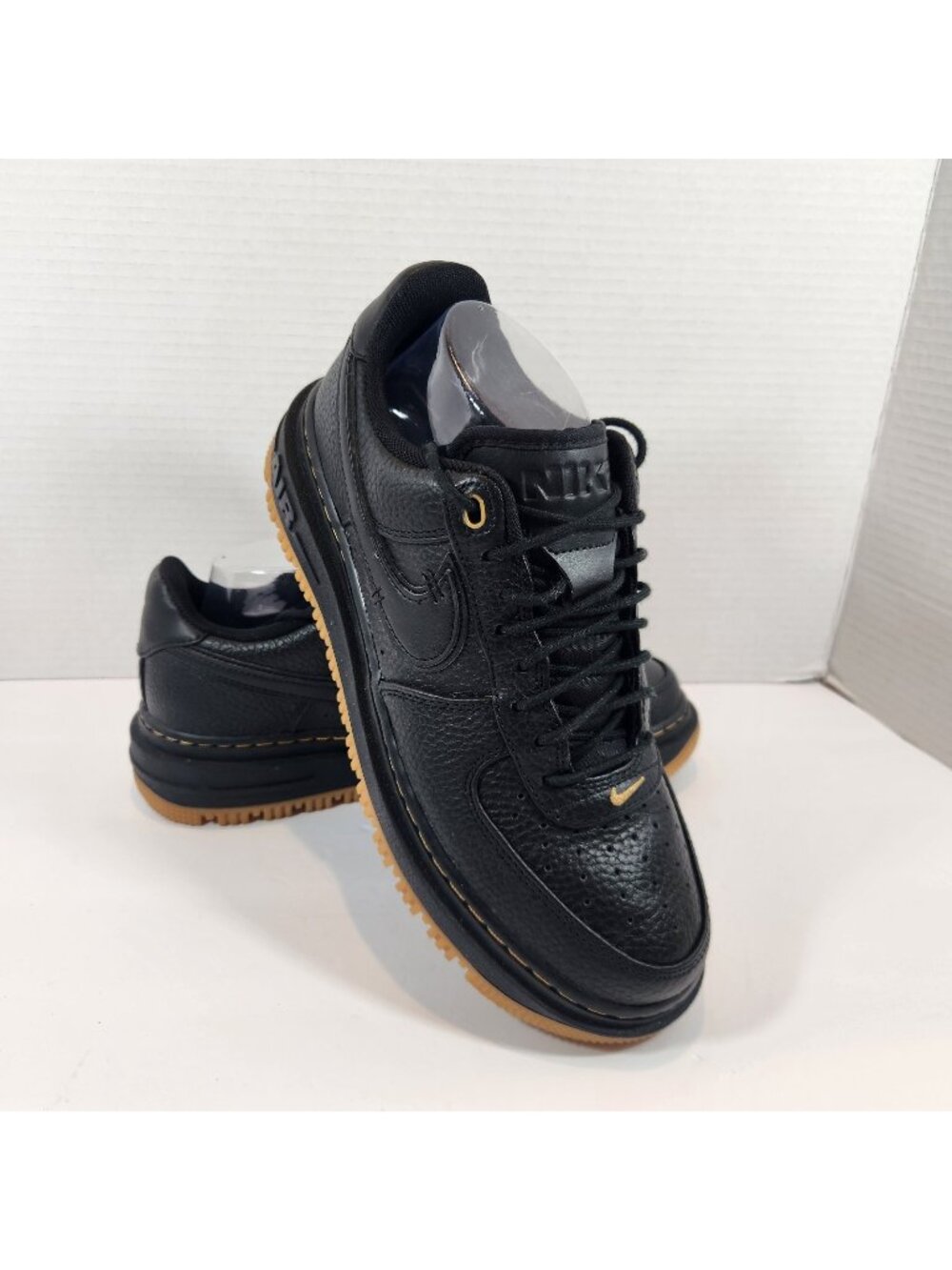 Nike Air Force 1 One Luxe Black Gum Leather Sneakers Shoes Mens US 8 UK 7 EURO41